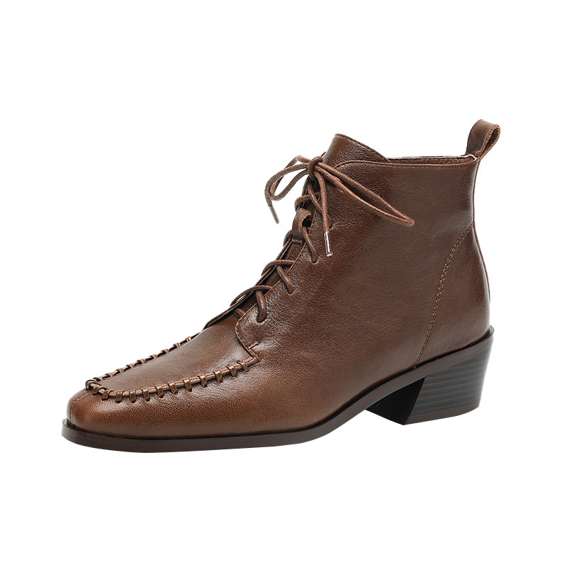MILLIE'S/妙丽真皮方头时装靴