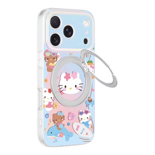 hellokitty夏日苹果17支架手机壳新款适用iPhone16Promax外壳15pro超好看女款14可爱卡通13pm全包17ins保护套