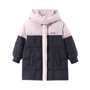半度闲儿童羽绒服冬装中长款洋气25新款女童冬季加厚鸭绒连帽外套