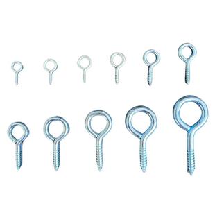 风钩羊眼螺丝钉圈挂钩自攻孔灯勾带环铁镀锌闭口圆形吊环手拧加长