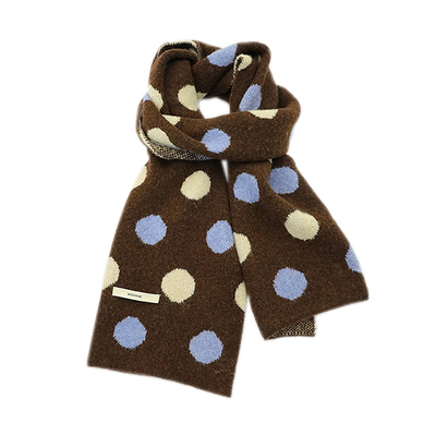 冬季韩系氛围感撞色波点围巾女