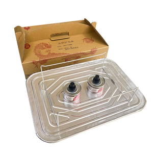 烤鱼打包盒长方形锡纸盒商用一次性烤鱼盘外卖可加热铝箔盒加厚