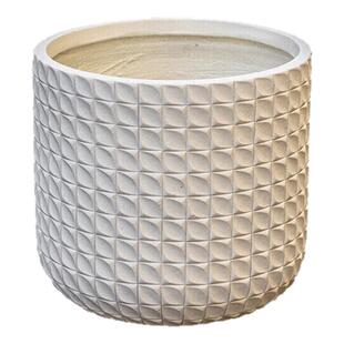 花盆大号家用米黄圆形落地客厅北欧简约轻奢高级感镁泥仿陶瓷花盆