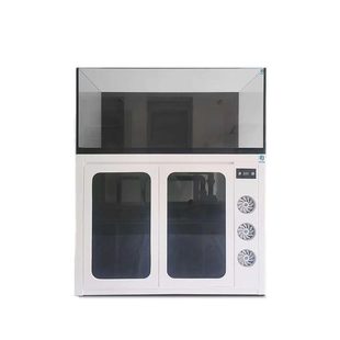 蓝闪电超薄溢流海缸60超白玻璃90实木底柜底滤背包鱼缸海水屏风缸