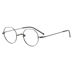 不辞而别！6.5克山型鼻托日本超轻纯钛女复古男潮多边形眼镜框架