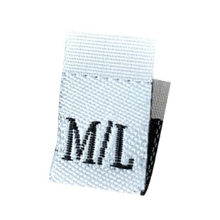 衣服尺码标现货定制高密双锦双码对折布标织唛S/M黑白色定做唛头