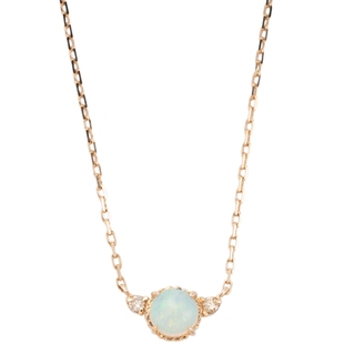 新年礼物agete/阿卡朵复古款蛋白石9K金项链精致锁骨链礼物