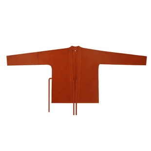 谜阿凰桔红对襟衫保暖针织衫百搭显瘦修身质感柔软冬款通勤风套装