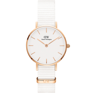 DW手表女款 PETITE系列纯色织纹圆表 简约气质石英表丹尼尔惠灵顿