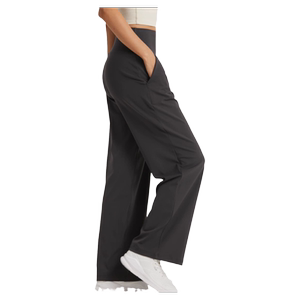 新款裸感高腰瑜伽运动阔腿裤大口袋直筒裤女显瘦宽松版型外穿长裤