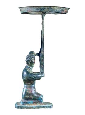 自用仿古送礼品坐人烛台青铜器