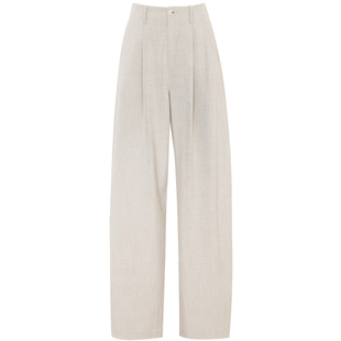 夏莫卡抗皱垂感西装裤老钱风裤子女薄款莱赛尔天丝香蕉阔腿裤9711