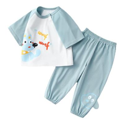 男宝夏日短袖套装薄款女童夏季