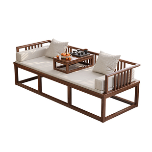 新中式实木罗汉床客厅家用实木沙发床两用禅意炕几组合贵妃卧榻