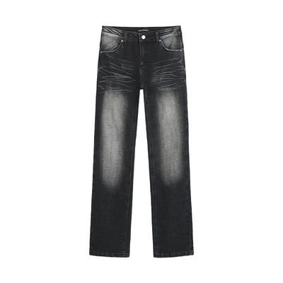 costustoot黑色修身直筒牛仔长裤