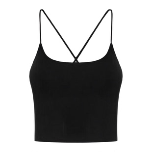 Solid color backless short vest 纯色修身露背短款背心