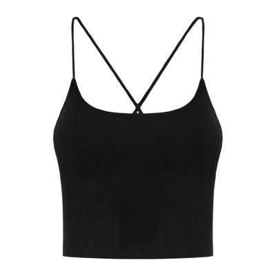 Solid color backless short vest         纯色修身露背短款背心