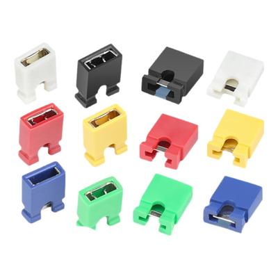 间距2.54MM跳线帽短路帽排针连接块黑黄红蓝绿色连接帽100个