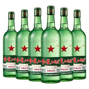 大二 43度750ml*6瓶清香型白酒 北京红星二锅头纯粮高度口粮酒