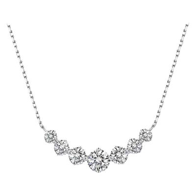 D色莫桑石七钻微笑项链