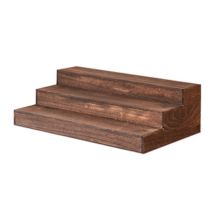 烧桐木中式桌面茶杯架实木桌上小型博古架多层阶梯收纳架饰品托盘