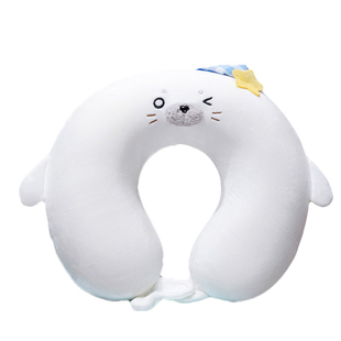可爱海豹记忆棉U型枕外出便携式u枕旅行靠枕办公室午休枕头可收纳