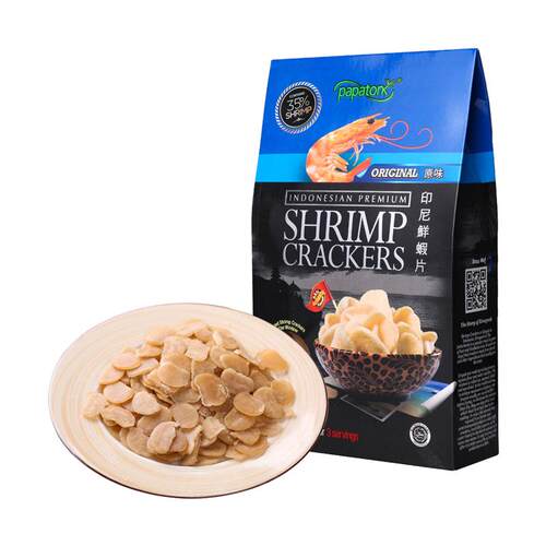 啪啪通印尼进口原味生虾片500g自己自炸零食半成品商用食品虾片