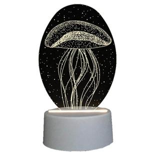3d创意网红水母小夜灯diy夜光现代床头台灯卧室浪漫睡眠定制礼品