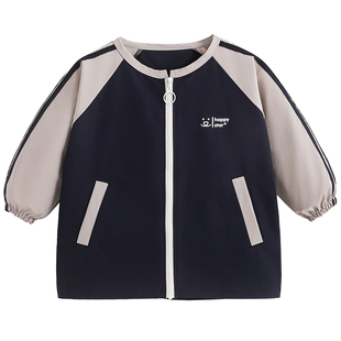 儿童防水罩衣羽绒服防脏外穿男孩画画围裙女童洋气围兜宝宝吃饭衣