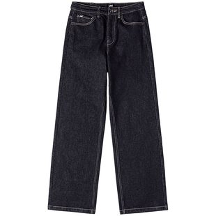 【张凌赫代言】Lee428懒懒裤舒适高腰直脚不易褪色女牛仔裤888000