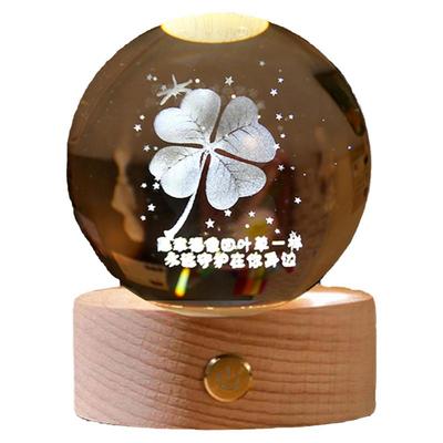 创意发光水晶球小夜灯桌面装饰品