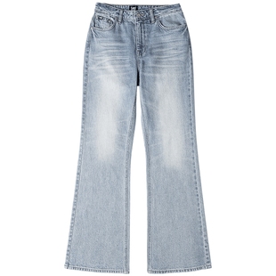 【张凌赫代言】Lee25秋冬新品427标准高腰喇叭五袋款浅蓝女牛仔裤