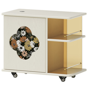 实木移动边几沙发边柜侧柜客厅移动小推车小户型茶几柜床头置物架