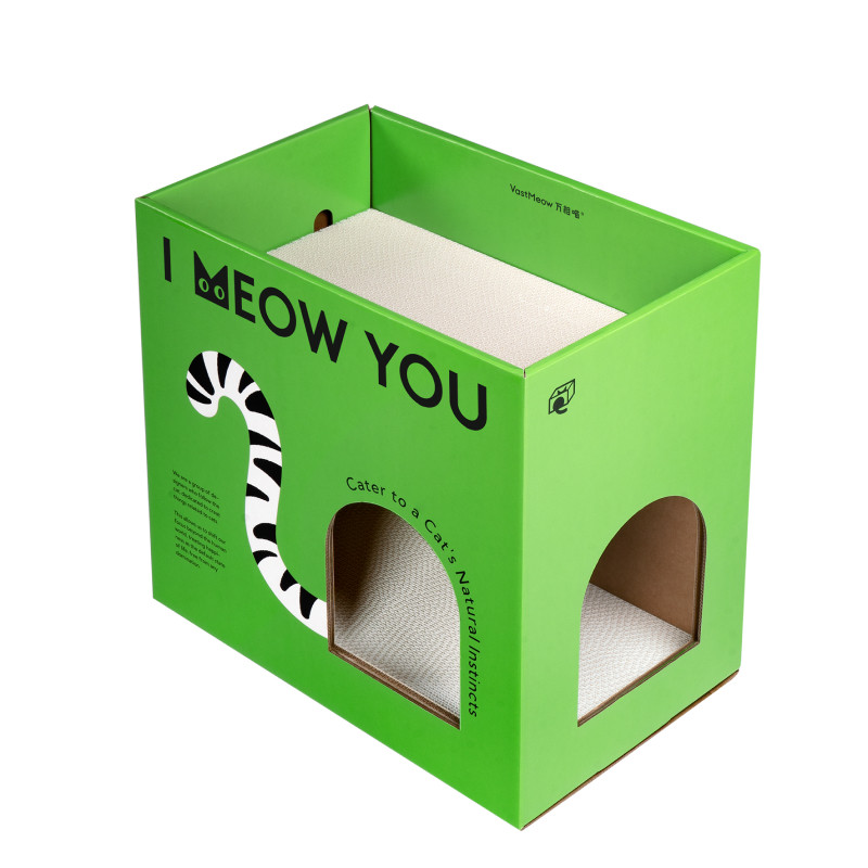 万相喵进口牛卡原创双层牛卡纸盒箱猫窝纯木浆猫抓板安全躲避屋