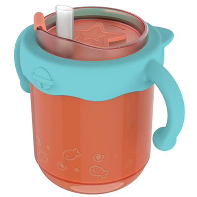 婴儿带刻度不锈钢喝水吸管牛奶杯