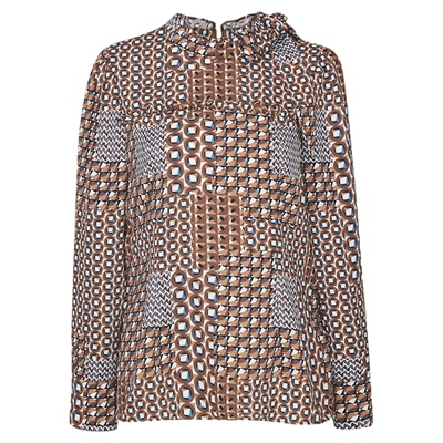 芭罗蒂秋装锈红色立领衬衫式小衫