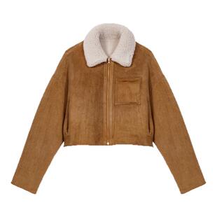 季末7折Maje2025秋冬新款女装回归乡野法式时尚驼色双面夹克外套