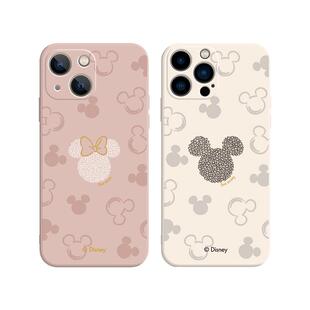 苹果13手机壳15/16迪士尼14适用iPhone12promax米奇13pro米老鼠11液态硅胶x情侣13mini软壳17防摔xr女款7plus