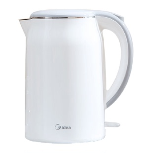 美的电水壶热水壶不锈钢水壶防烫大容量家用智能断电双层烧水壶