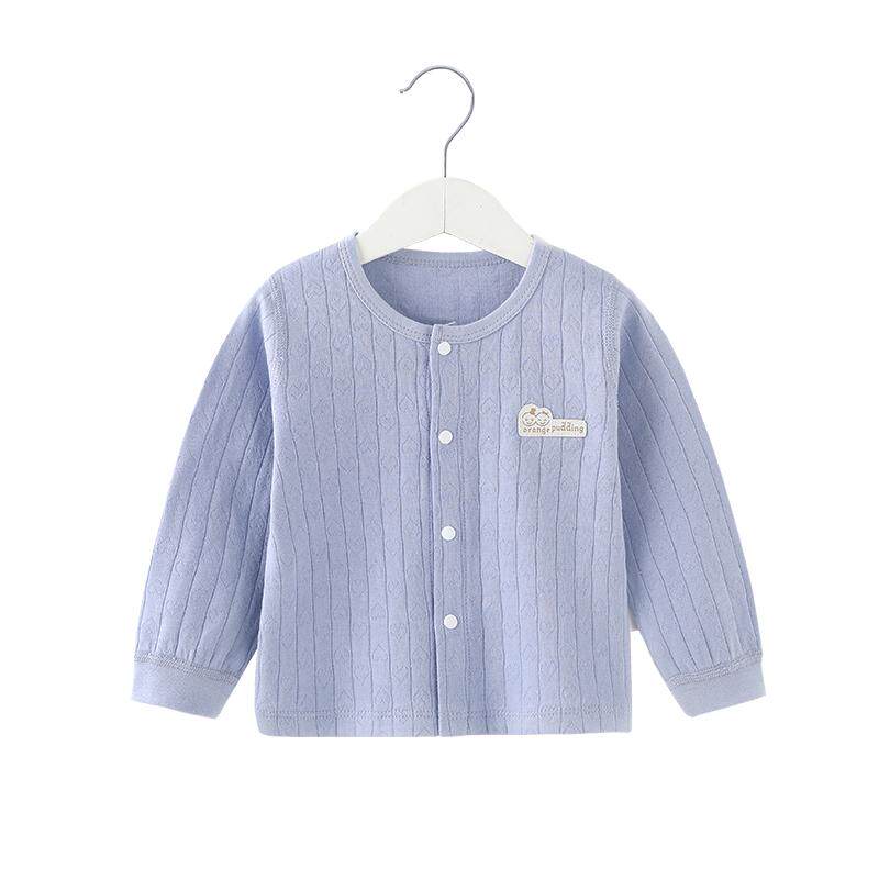 婴儿衣服春秋宝宝纯棉内衣男童秋衣女童开衫上衣秋装居家睡衣无骨