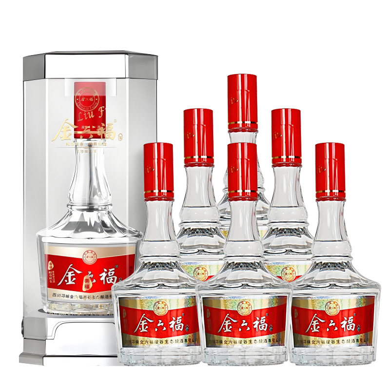 金六福福寿双全 50.8度兼香型白酒500mL*6瓶婚宴用酒喜酒礼盒送礼
