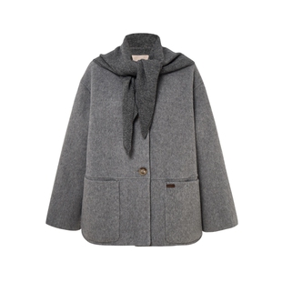 【绵羊毛+山羊绒】Eland衣恋毛呢外套女时尚羊毛大衣2026春季新款