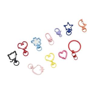 糖果彩色金属烤漆钥匙扣配件diy龙虾扣手机链挂件材料 弹簧开口圈