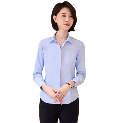 罗蒙春季女士职业长袖白衬衫