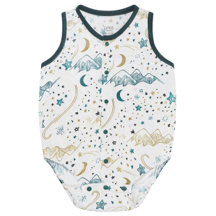 Nest Designs婴儿包屁衣春夏提花针织无袖背心宝宝哈衣爬服