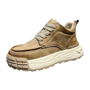 厚底高帮休闲棉鞋男2025秋冬新款加绒保暖复古工装鞋舒适运动男鞋