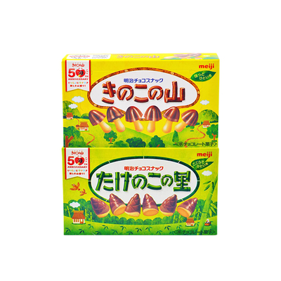 日本明治蘑菇竹笋造型巧克力饼干