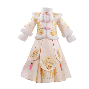 女童汉服秋冬装儿童装冬季唐装2025新款套装拜年新年古风过年衣服