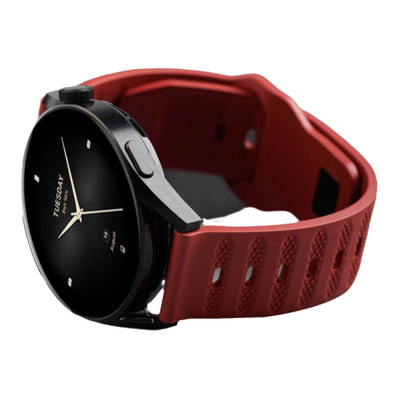 适用小米watch5氟橡胶手表带watchS5新款S4sport腕表带S3/2运动s1Pro智能color/2运动版腕带华米GTR4/3/2男生
