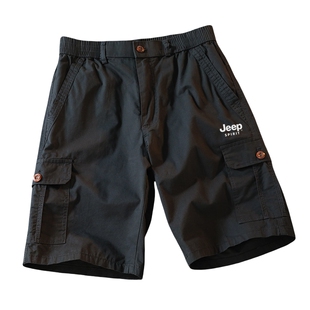 吉普工装短裤男夏季外穿多口袋纯棉5分裤宽松休闲运动五分裤男款
